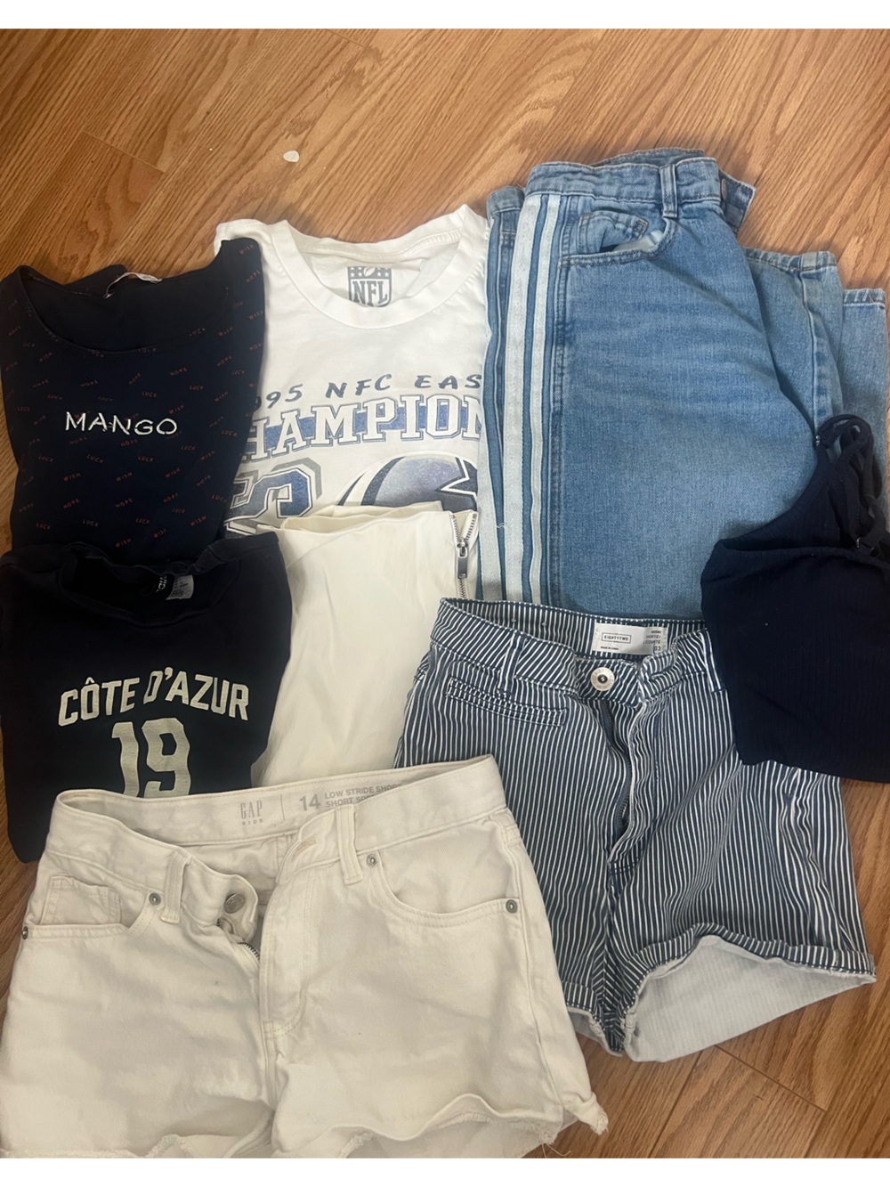 Girls Clothes Bundle Gap Mango H&M NFL Shorts Tees Size 14